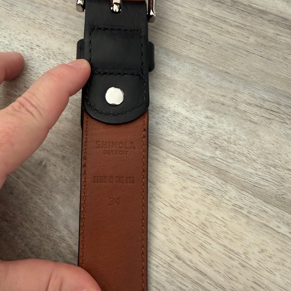 Shinola black leather belt size 34 - Picture 4 of 7